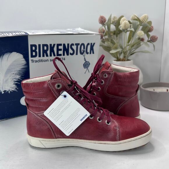 Birkenstock Bartlett Goat Leather High Top Shoes Red 450351 Women 5/EU 36 NWB - Picture 5 of 10